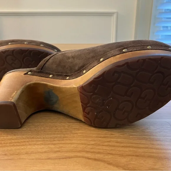 UGG Chocolate Suede Women's Clogs - Picture 5 of 11